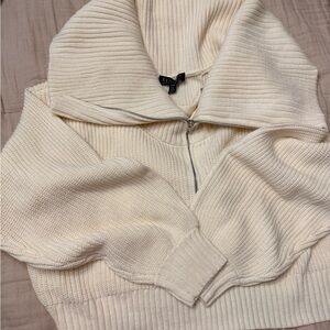 Women's crop Cream Sweater